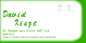 david kiszt business card